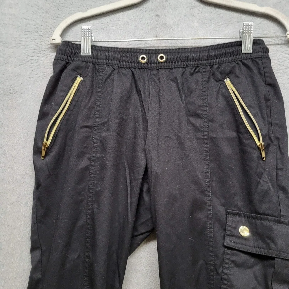 Jaanuu‎ Women Scrub Bottom L Black Cargo Button Zipper 25